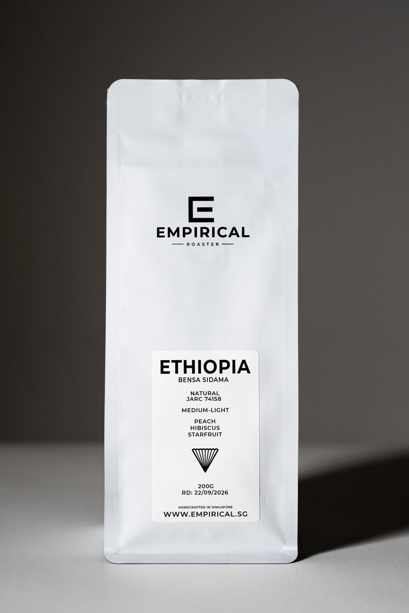Empirical Ethiopia Bensa Sidama coffee bag, front view, medium-light roast natural