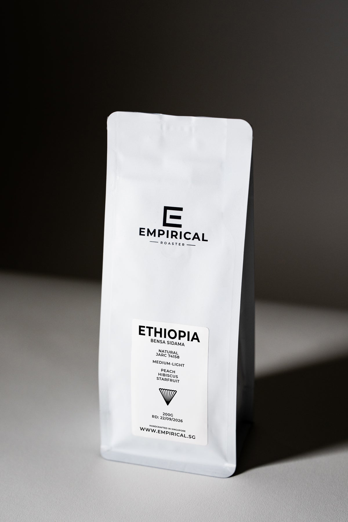 Empirical Ethiopia Bensa Sidama coffee bag, angled view